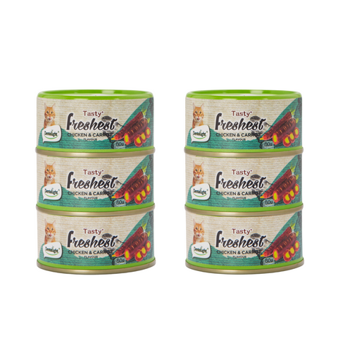 Freshest Para Gatos Pack De 6 Latas Pollo Y Zanahoria Morada