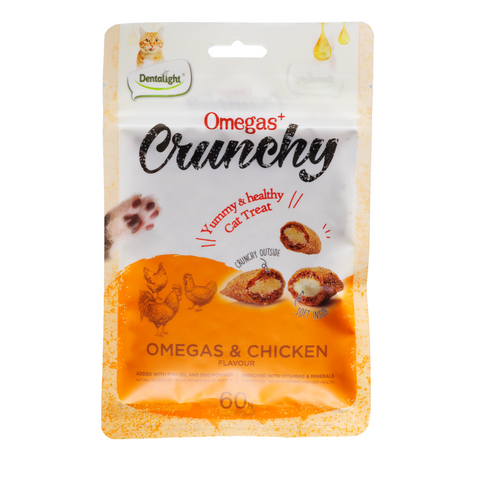 Crunch Snack Para Gatos De Pollito Conomega 50gr