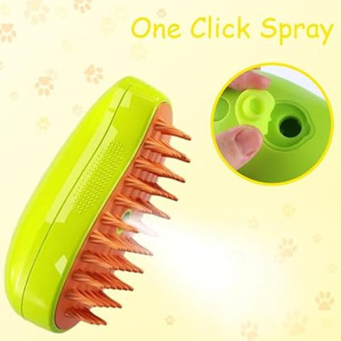 Cepillo De Vapor Para Perros y Gatos 3 En 1, Masaje Para Mascotas