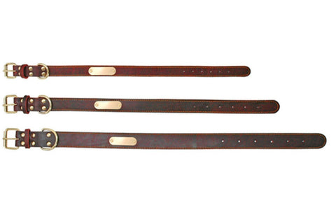 Collar De Cuero Para Perro Con Placa Personalizable