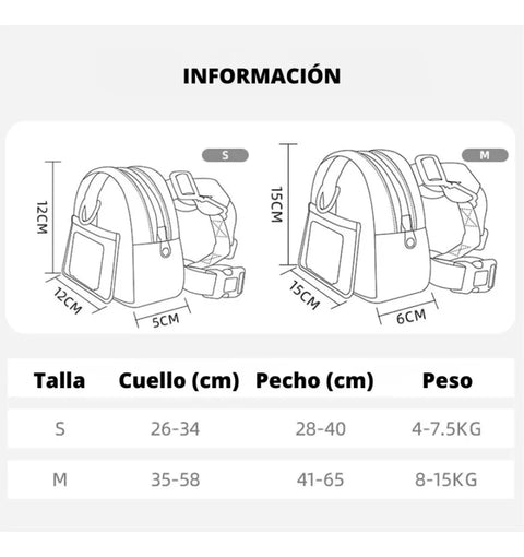 Mochila Para Mascotas Talla M