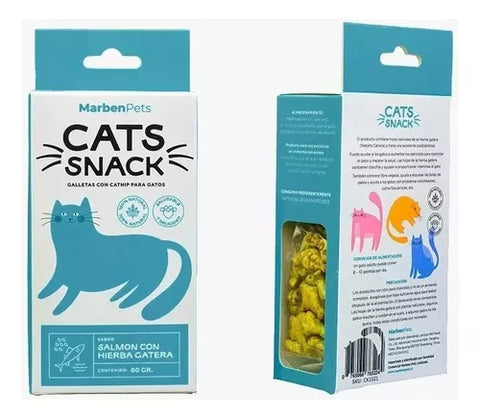 Pack 8 Galletas Cats Snack + Bolita De Catnip