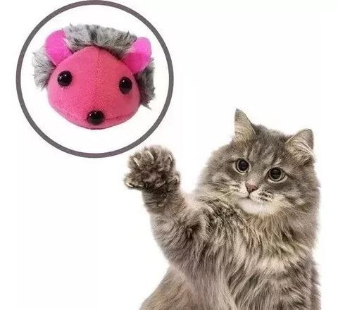 Juguete Ratón Lanudo Con Vibración Para Gatos