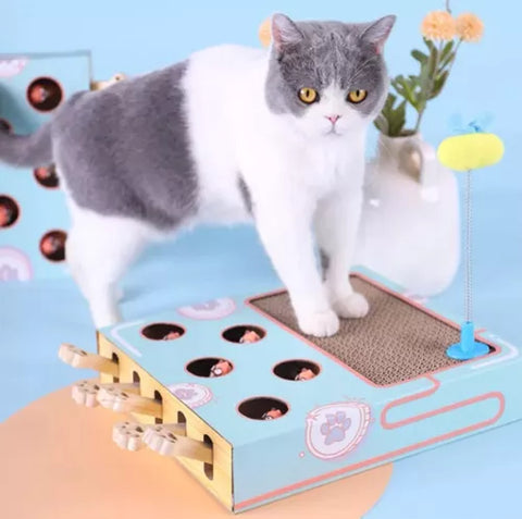 Rascador Interactivo Para Gatos Con Palancas De Juego