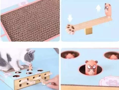 Rascador Interactivo Para Gatos Con Palancas De Juego