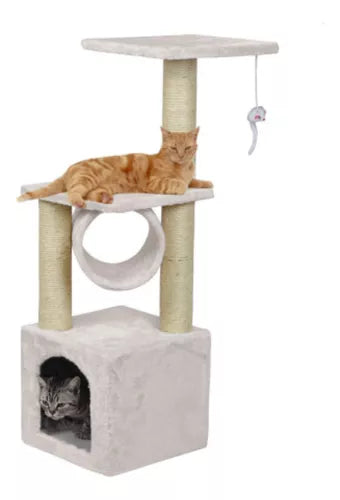 Rascador Tipo Torre De 3 Pisos 92cm