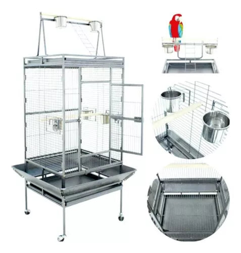 Jaula Grande Para Loros Premium 102x80x172 Cm