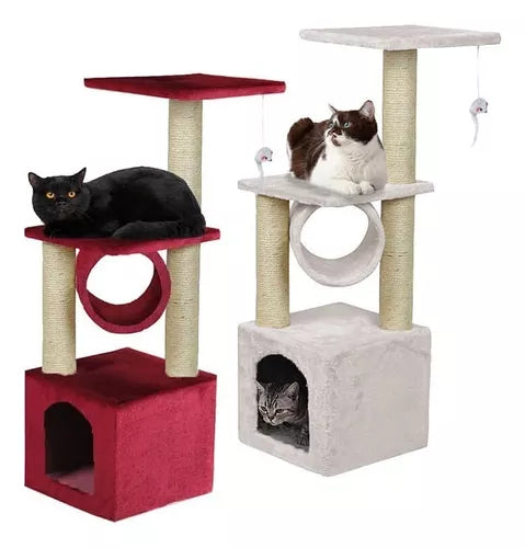 Rascador Tipo Torre De 3 Pisos 92cm