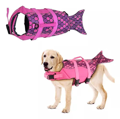 Flotador Para Mascotas Diseño De Sirena Y Tiburón