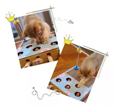 Rascador Interactivo Para Gatos Con Palancas De Juego
