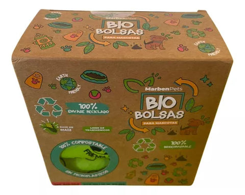 Biobolsas Compostable Excremento De Mascota 16 Rollos