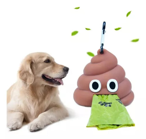 Dispensador De Bolsas Para Fecas Forma Emoji De Caquita