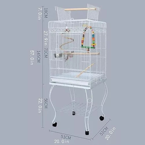 Jaula Para Loros Con Ruedas, Diseño Elegante 1,4 Metros