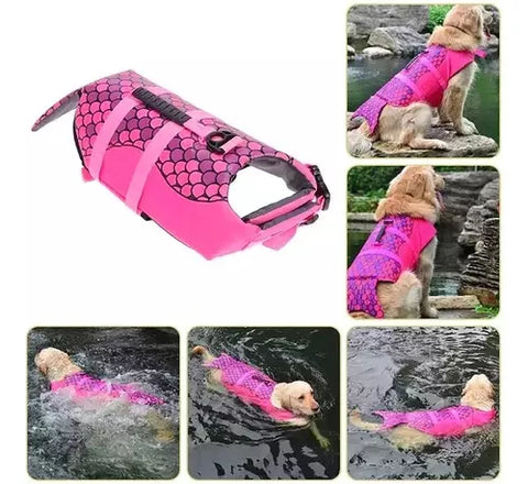 Flotador Para Mascotas Diseño De Sirena Y Tiburón