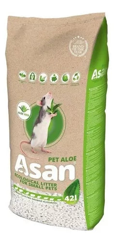 Sustrato Asan Pet Aloe Eco Higiénico Pequeñas Mascotas 42l
