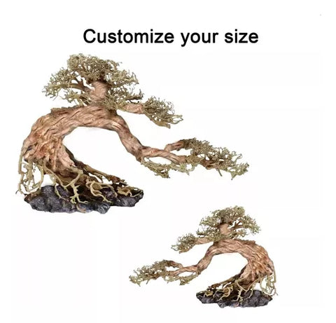 Adorno De Acuario Drift Wood Diseño De Árbol Bonsái Mediano