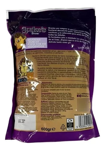 Alimento Premium Para Erizos Spikes 600 Grs Petlandiachile