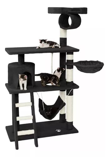 Rascador Torre Con Hamaca 4 Niveles 1.4 Mt. Para Gatos