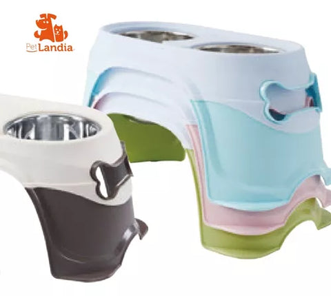 Plato Doble Metálico De Altura Alta Calidad Ergonómica