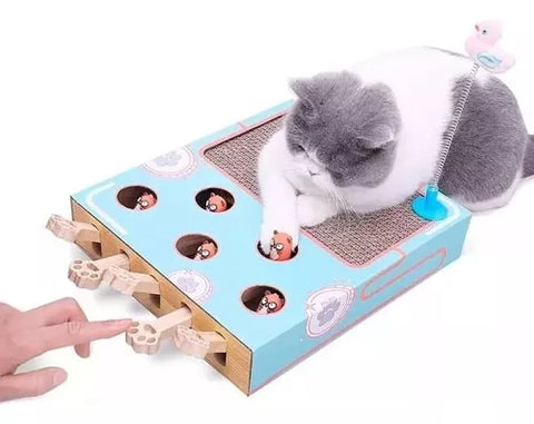 Rascador Interactivo Para Gatos Con Palancas De Juego