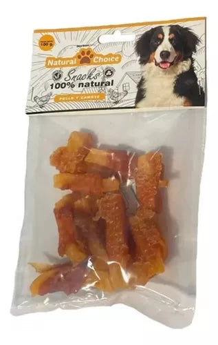 Snack Camote Dulce Envueto En Pollo Natural Para Perro 100gr
