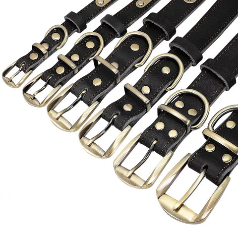 Collar De Cuero Para Perro Con Placa Personalizable
