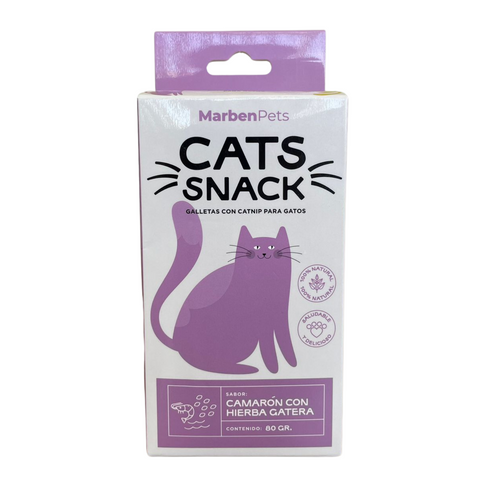 Nueva Galleta Cats Snack Catnip Camarón con Hierba Gatera 80gr