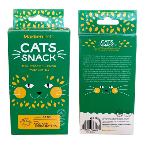 Pack 8 Cats Snack Nuevos Sabores + Pelotita Catnip