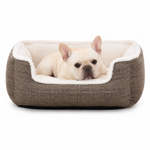 Cama rectangular de tela para perros y gatos