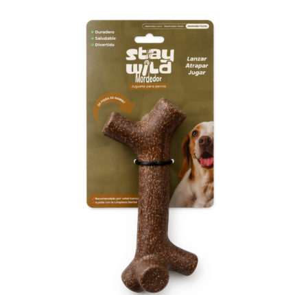 Juguete Mordedor Stay Wild Tronco Pequeño de Fibra de Bambú para Perro