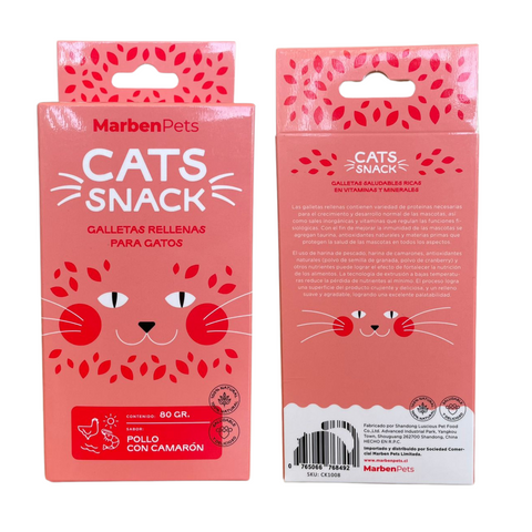 Pack 8 Cats Snack Nuevos Sabores + Pelotita Catnip