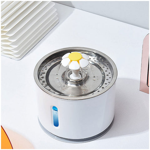 FUENTE FLOR DE ACERO INOXIDABLE