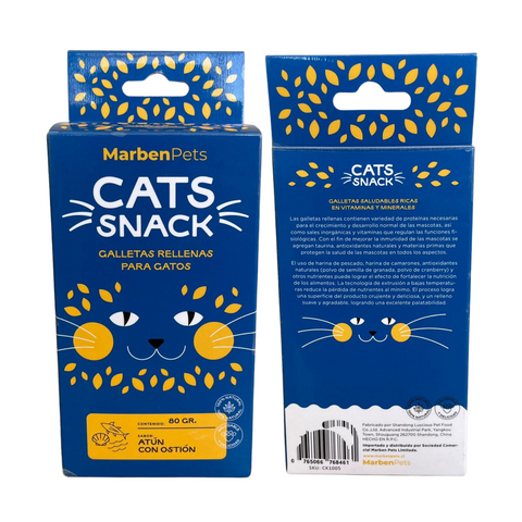 Pack 8 Cats Snack Nuevos Sabores + Pelotita Catnip