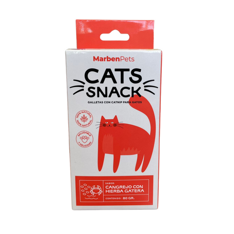 Nueva Galleta Cats Snack Catnip Cangrejo con Hierba Gatera 80gr