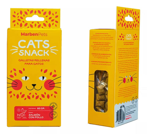 Pack 8 Cats Snack Rellenas Salmón Con Pollo Para Gatos