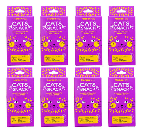 Pack 8 Cats Snack Rellenas Atún Con Queso Para Gatos