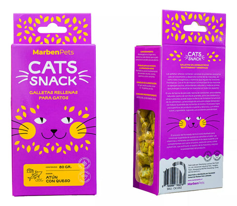 Pack 8 Cats Snack Rellenas Atún Con Queso Para Gatos