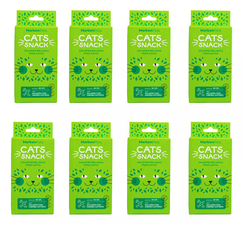 Pack 8 Cats Snack Rellenas Salmón Con Hierba Gatera