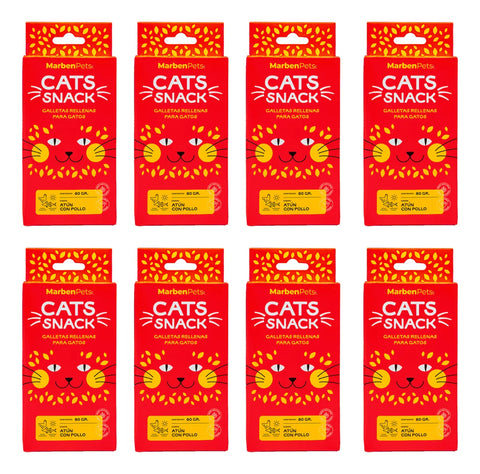 Pack 8 Cats Snack Rellenas Atún Con Pollo Para Gatos