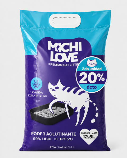Arena Sanitaria Michi Love Lavanda Extra Intensa 10 kg. SÓLO RETIRO EN TIENDA