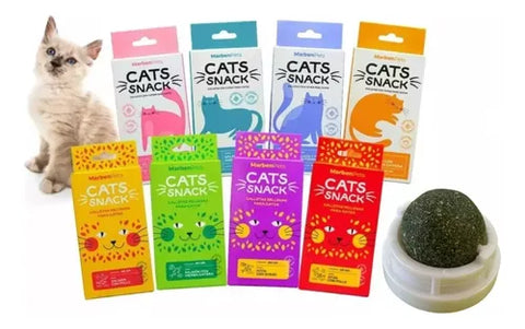Pack 8 Galletas Cats Snack + Bolita De Catnip
