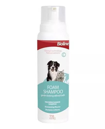Shampoo De Espuma Seca Bioline Perro O Gato Mascota 220g