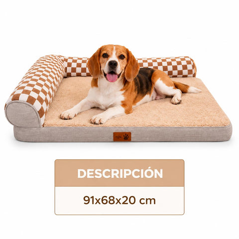 Cama Premium Ergonómica Esquinera para Mascotas