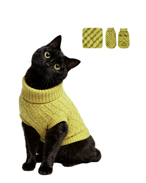 Suéter tejido para mascota amarillo