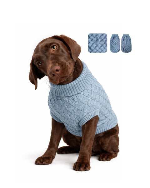 Suéter tejido para mascota azul