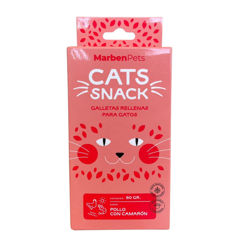 Nueva Galleta Cats Snack Rellenas Sabor Pollo con Camarón 80 Gr