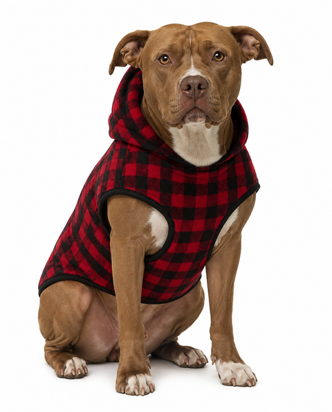 Abrigo Clásico Cuadros Rojo para Perros