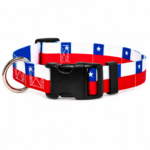 Collar Ajustable para Perro con Diseño Chileno