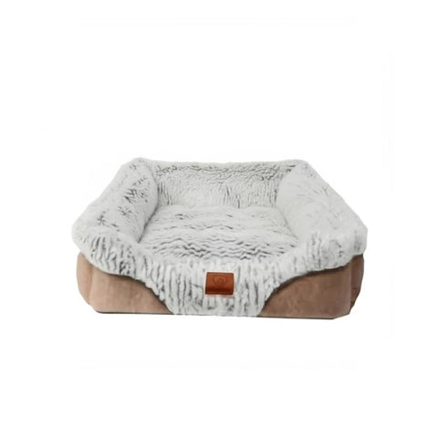 Cama acolchada café para perros y gatos